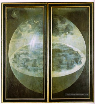  Triptyque Tableaux - Jardin des délices terrestres ailes extérieures du triptyque moral Hieronymus Bosch